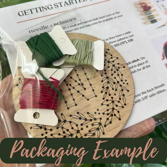 Floral Ribcage Wooden Embroidery DIY Kit: Boxed