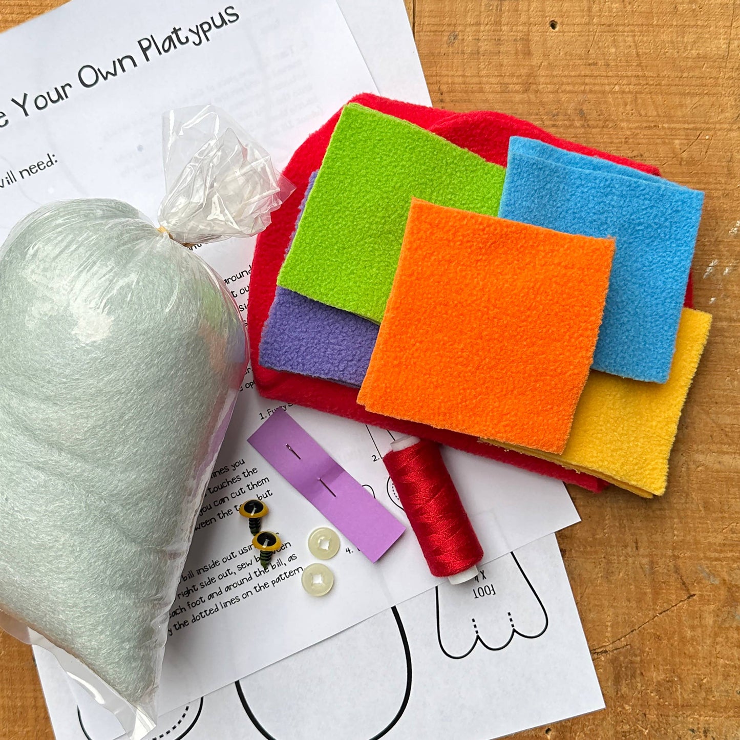 Platypus Grey - Plush Sewing Kit