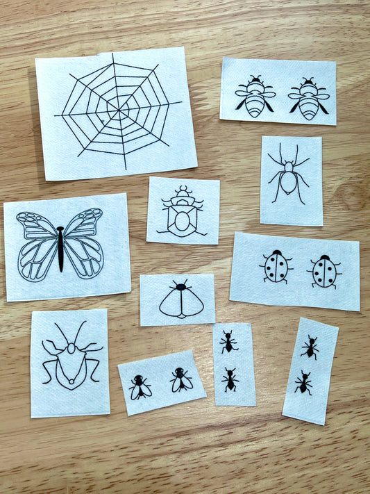 Embroidery Pattern Transfer Set - Bugs
