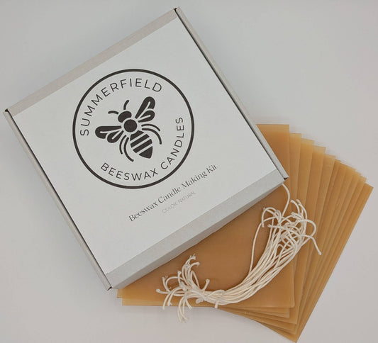 Summerfield Beeswax Candles kit with beeswax sheets and wicks on a white background