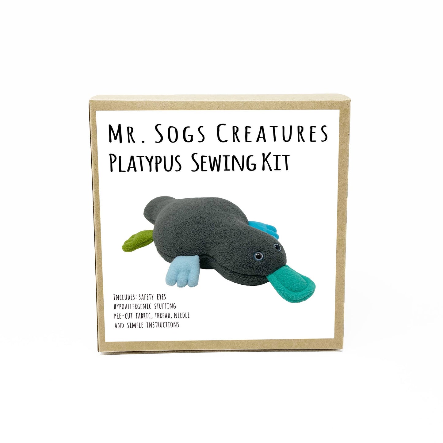 Platypus Grey - Plush Sewing Kit
