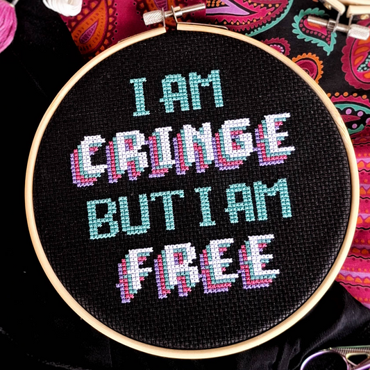 Cringe But Free -  Cross Stitch Kit