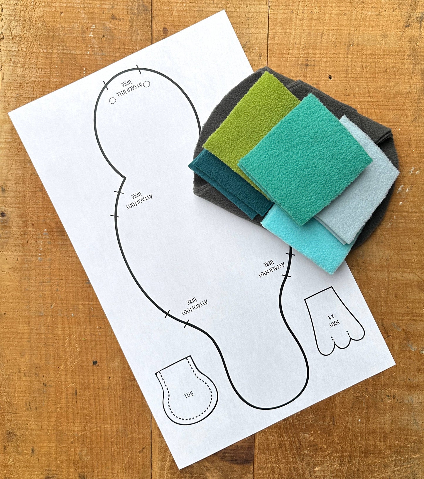 Platypus Grey - Plush Sewing Kit
