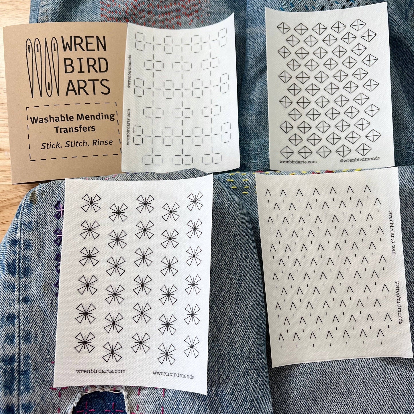 Mending Patterns Transfer Set - Raindrops & Kites