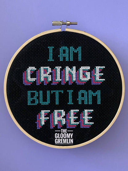 Cringe But Free -  Cross Stitch Kit: Black Envelope