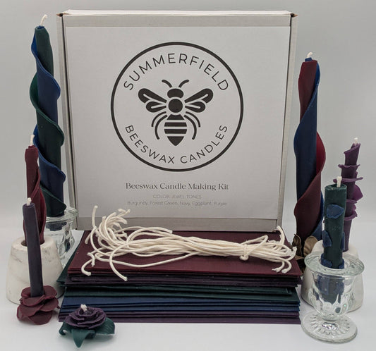 Dark Jewel Tones - Beeswax Candles Making Kit