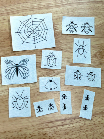 Embroidery Pattern Transfer Set - Bugs