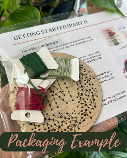 Floral Butterfly Embroidery Kit – Decorative DIY Craft: Boxed