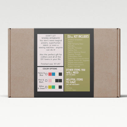 Cardboard box with printed contents on a white background