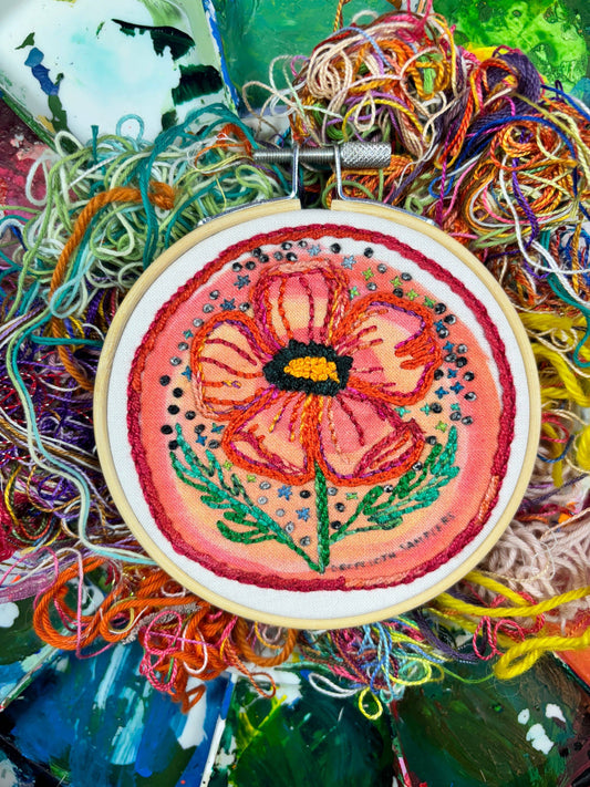 Cosmic Poppy Embroidery Kit