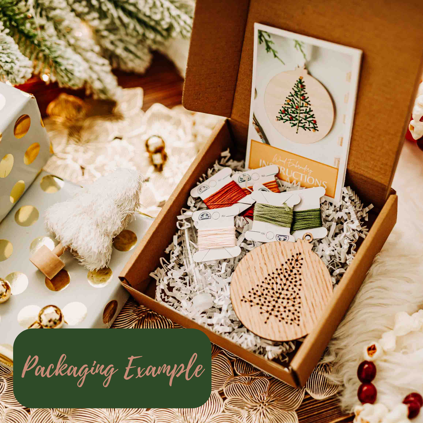 Floral Ribcage Wooden Embroidery DIY Kit: Boxed